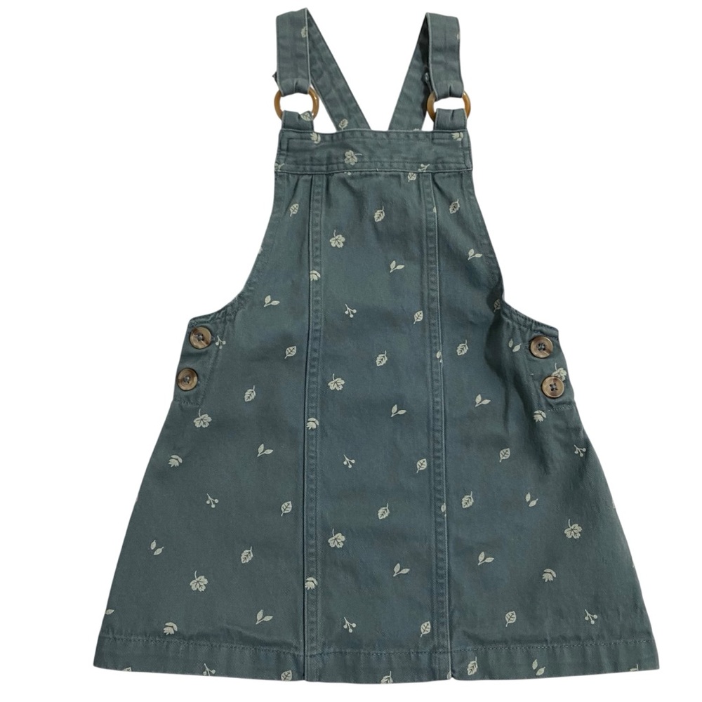 Tahari Teal Floral Print Pinafore Jumper